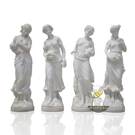 garden carving stone marble greek god statues Four Seasons Goddess sculpture