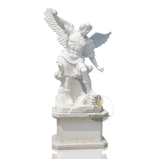 Marble Statue of White Archangel Saint Michael