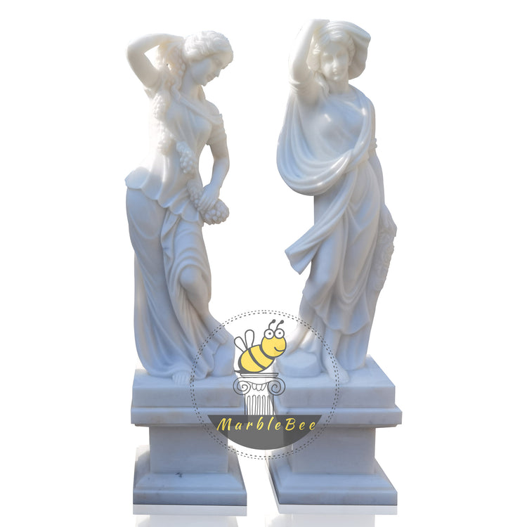 Garden Decoration Marble Four Seasons God Sculpture Beautiful Hand-Carved Statue for Outdoors