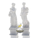 Outdoor Garden Life Size White Marble Greek Four Seasons Gods Statues Beautifully Crafted