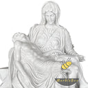 Virgin Mary Mother Jesus, White Marble Pieta Statues, Mary holding Christ statue