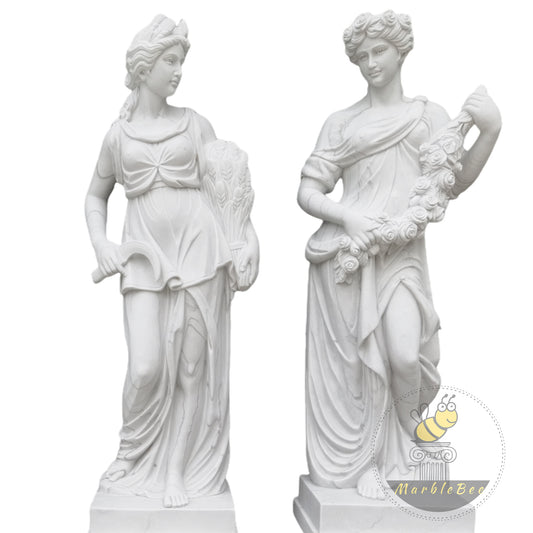 Greek goddess garden statue of the four seasons
