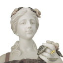 White and Brown Marble Athena Garden Statue