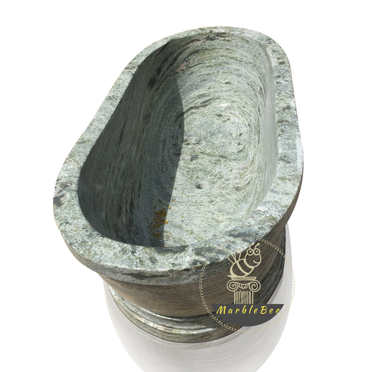 Light green marble bahtub