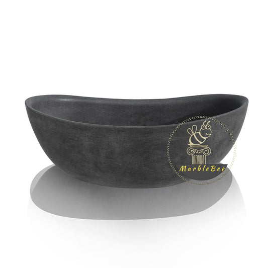 Black stone bathtub matt finish