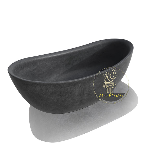 Black stone bathtub matt finish