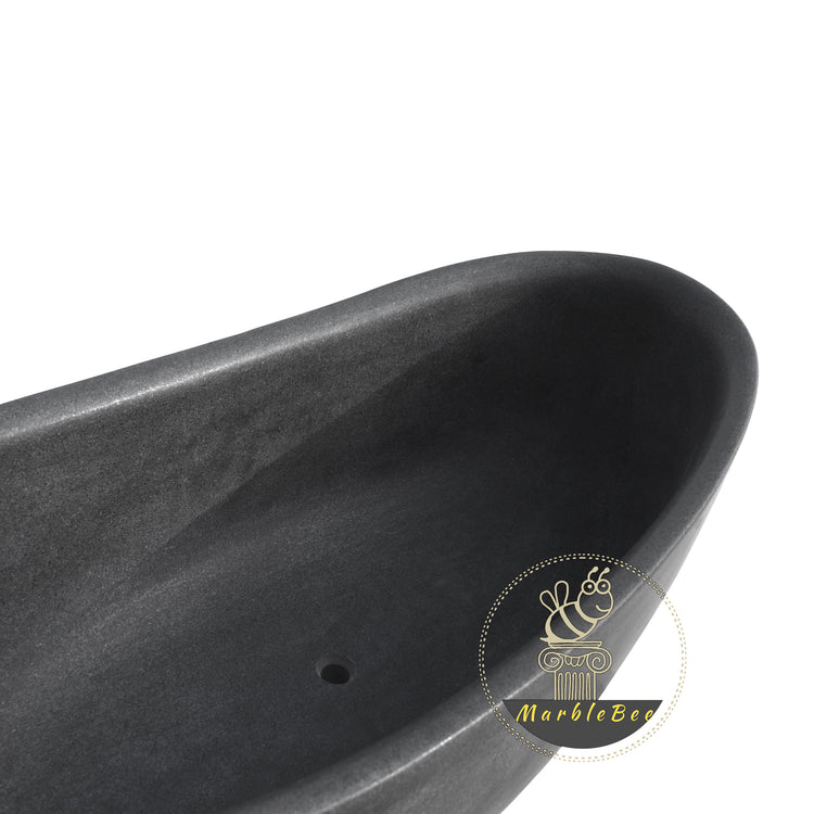  Black stone bathtub matt finish