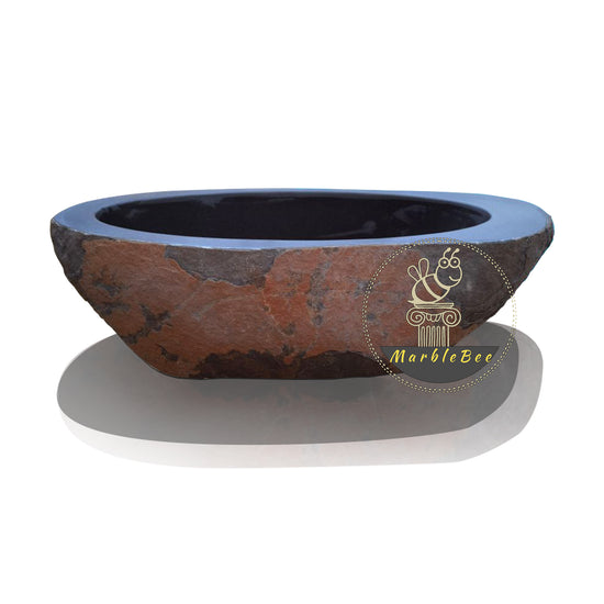 boat shape natural stone bathtub for outdoor bathing