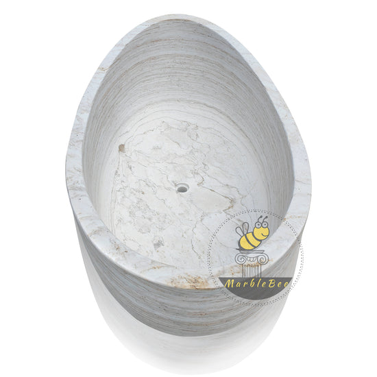 Large Marble Double Slipper Tub