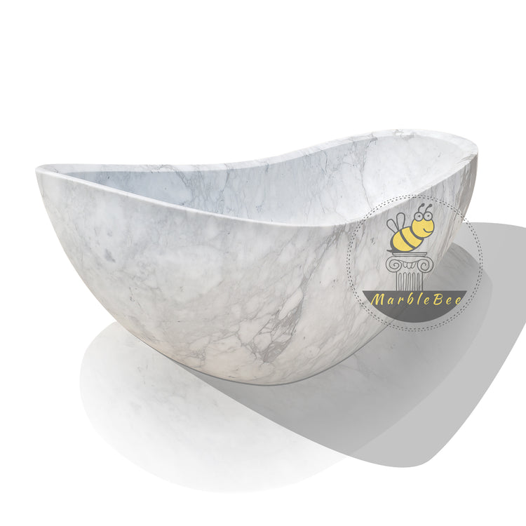 high polished stone soaker tub for house decoration