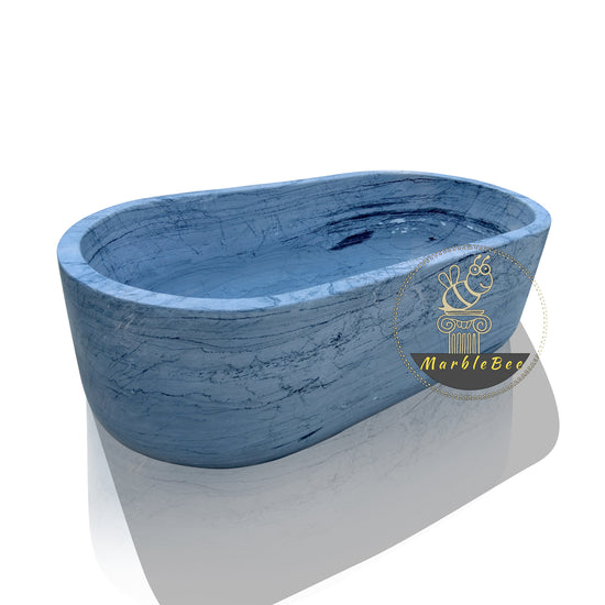 Unique Oval Blue Marble bathtub