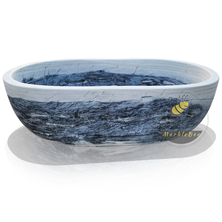 Marblebee Natural Stone Bathtub Made from Black Forest Marble