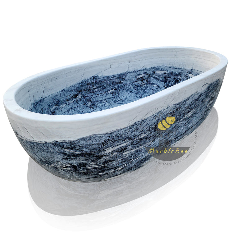 Marblebee Natural Stone Bathtub Made from Black Forest Marble