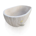 Limestone Bathtub - Modern freestanding natural stone beige bathtub