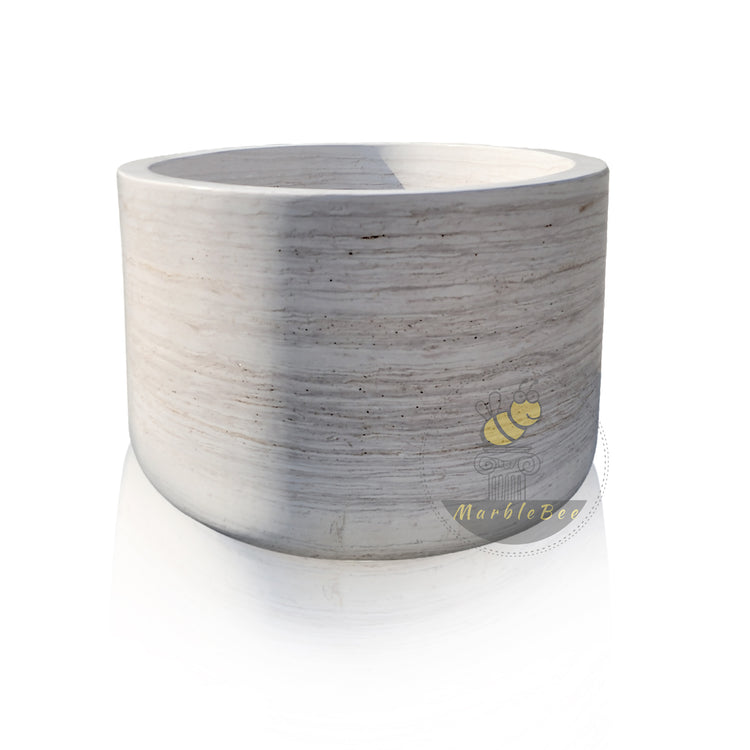 Cloudline White Marble Stone Soaking Tub