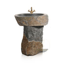 Marblebee  Natural Stone Corner Pedestal Sink