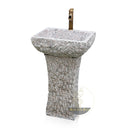 Marblebee White Granite Retro Pedestal Sink