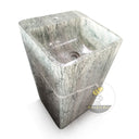 Light Grey Marblebee Square Pedestal Sink
