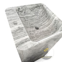 Light Grey Marblebee Square Pedestal Sink