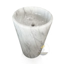 Marblebee Carrara Marble pedestal sink