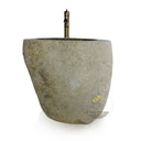 Marblebee Natural Stone Corner basin with pedestal