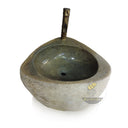Marblebee Natural Stone Corner basin with pedestal