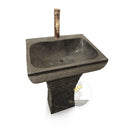 Marblebee Absolute Black Traditional Pedestal Sink