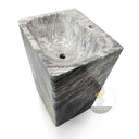 Marblebee Rectangular Matte Black Pedestal Sink