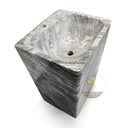 Marblebee Rectangular Matte Black Pedestal Sink