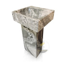 Marblebee Light Grey Marble Pedestal Sink