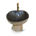 Marblebee Natural Stone pedestal basin sink