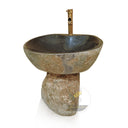 Marblebee Natural Stone pedestal basin sink