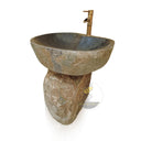 Marblebee Natural Stone pedestal basin sink