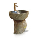 Marblebee Natural Stone pedestal basin sink