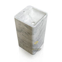 Modern pedestal marble sink made from Carrara White Marble