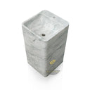 Modern pedestal marble sink made from Carrara White Marble