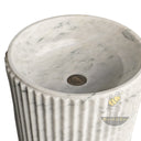marble sink pedestal Unique Fluted  Carrara White Marble