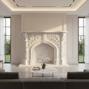 Portail de cheminée en marbre blanc statuaire victorienne