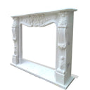 White Stone Fireplace Mantel For Sale