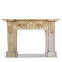 Beige Stone Fireplace