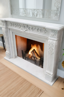 Marble fireplace surround hand-carved by white marble