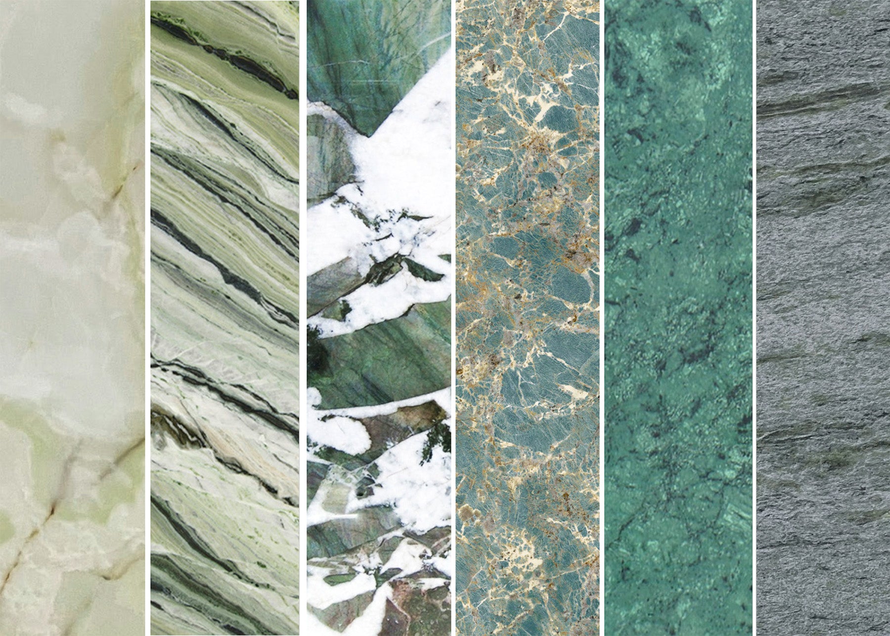Natural green marble slab collection