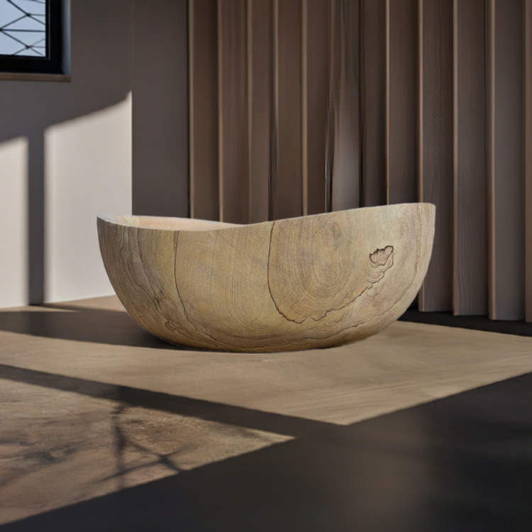 Natural stone bathtub papillon shape