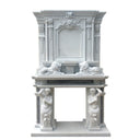 Overmantel hand-carved from White Statuary Marble