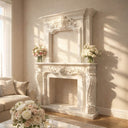 Fireplace Overmantel White Statuary Marble