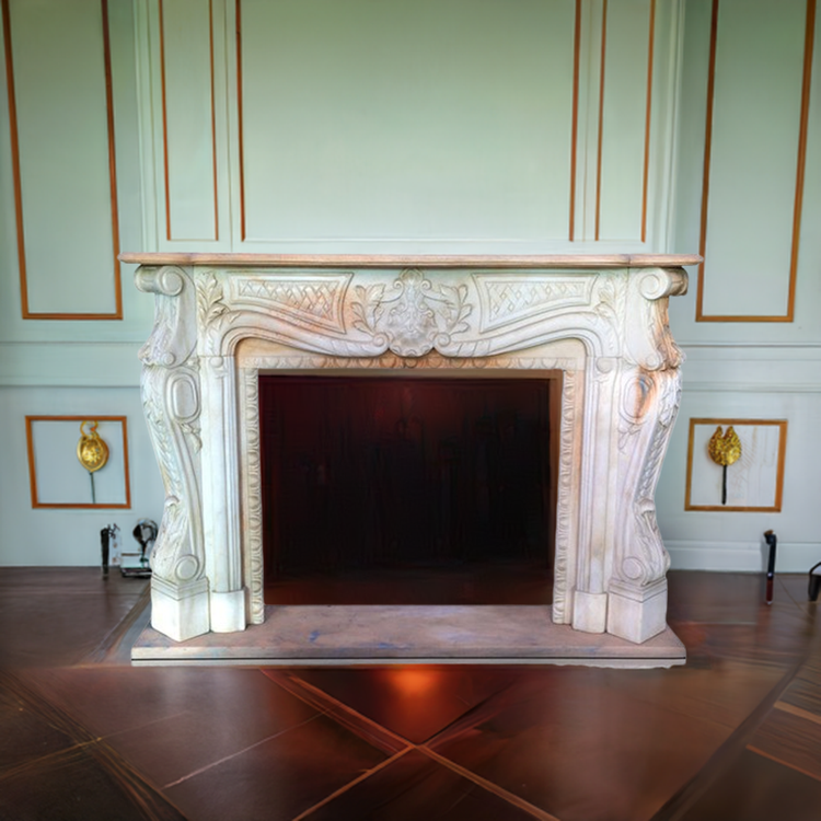 Pink Marble Fireplace Mantel