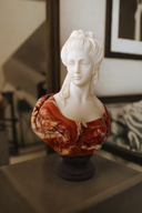 Hand carved Neoclassical Marble Bust of an Elegant Noblewoman