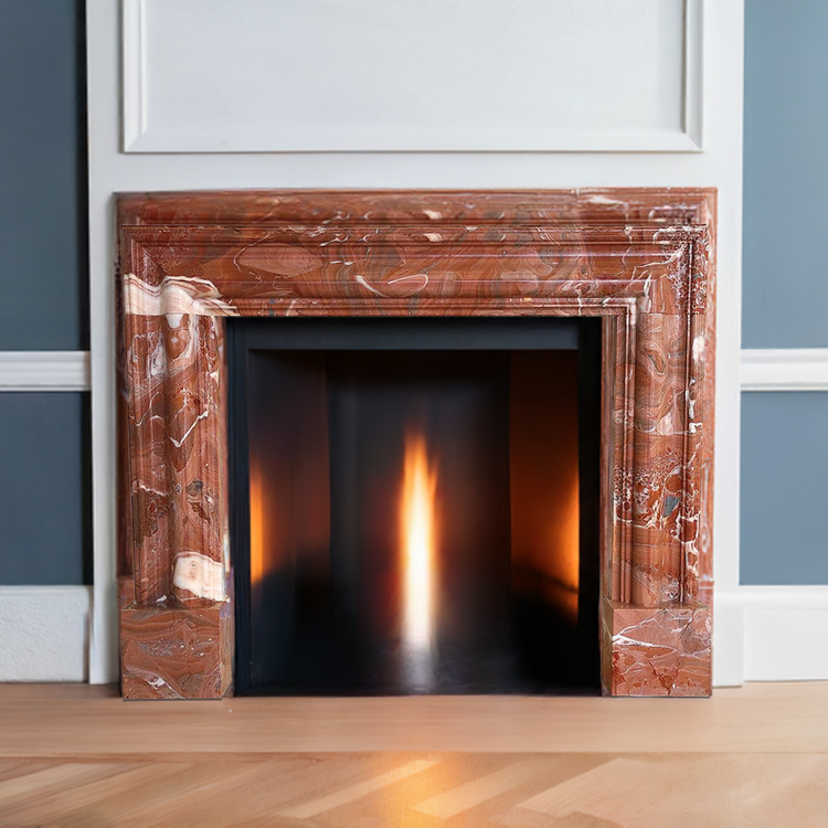 Red Marble Fireplace Modern Design