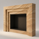 66" W Fireplace Mantel Carved from Beige Sandstone Free Shipping