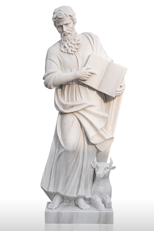 Large marble statue of Saint Luke the evangelist